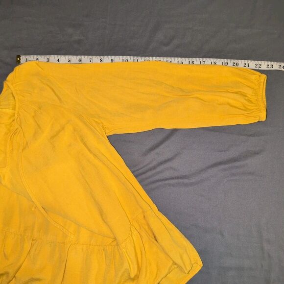 Old Navy Babydoll Top Women’s Medium Linen Blend V-neck Bee in a Bonnet Boho - Picture 8 of 9